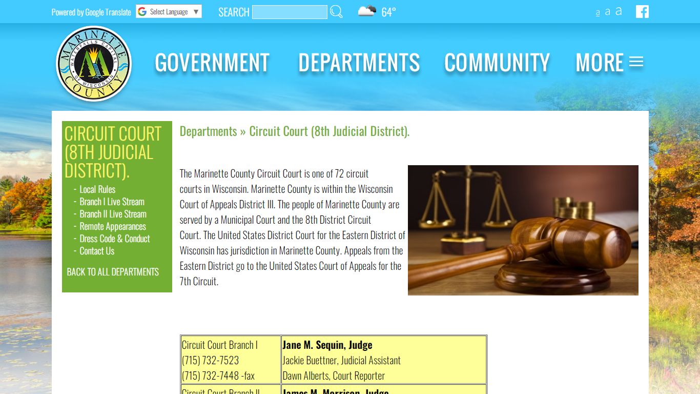 Circuit Court (8th Judicial District). - Marinette County